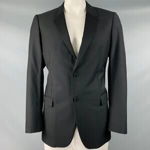 CALVIN KLEIN COLLECTION Size 44 Black Wool Notch Lapel Sport Coat